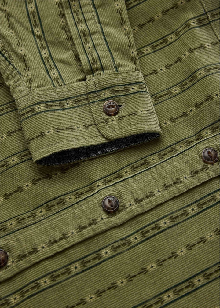 Vissla Rails Cord Printed Eco LS Shirt in Surplus, view 2
