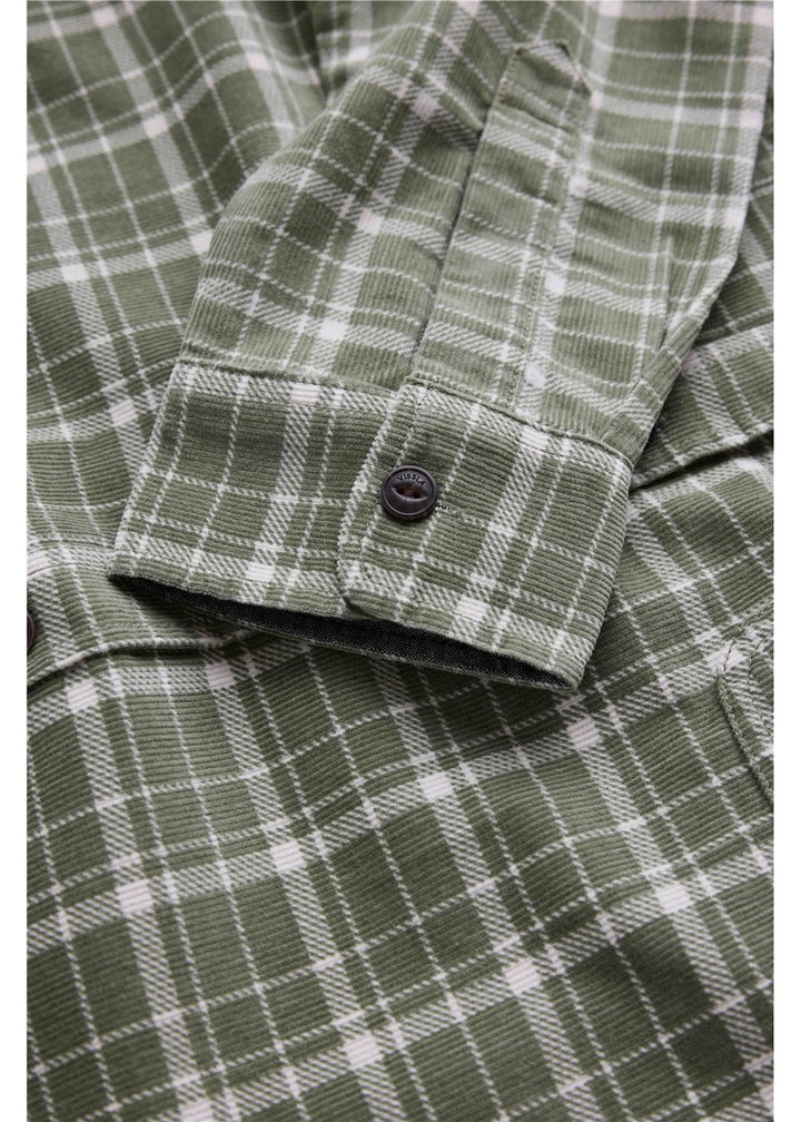 Vissla Rails Cord Printed Eco LS Shirt in Sage, view 3