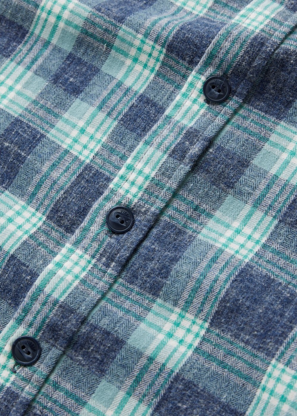 Vissla Central Coast Eco Long Sleeve Flannel in Light Navy Heather, view 3