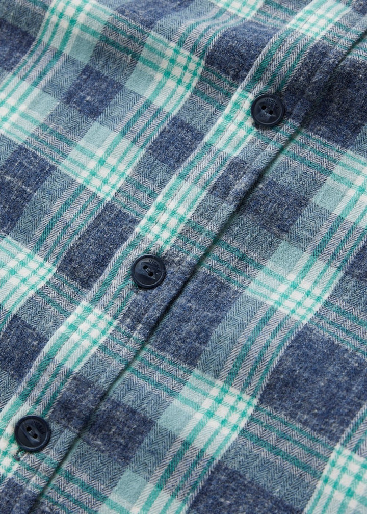 Vissla Central Coast Eco Long Sleeve Flannel in Light Navy Heather, view 3
