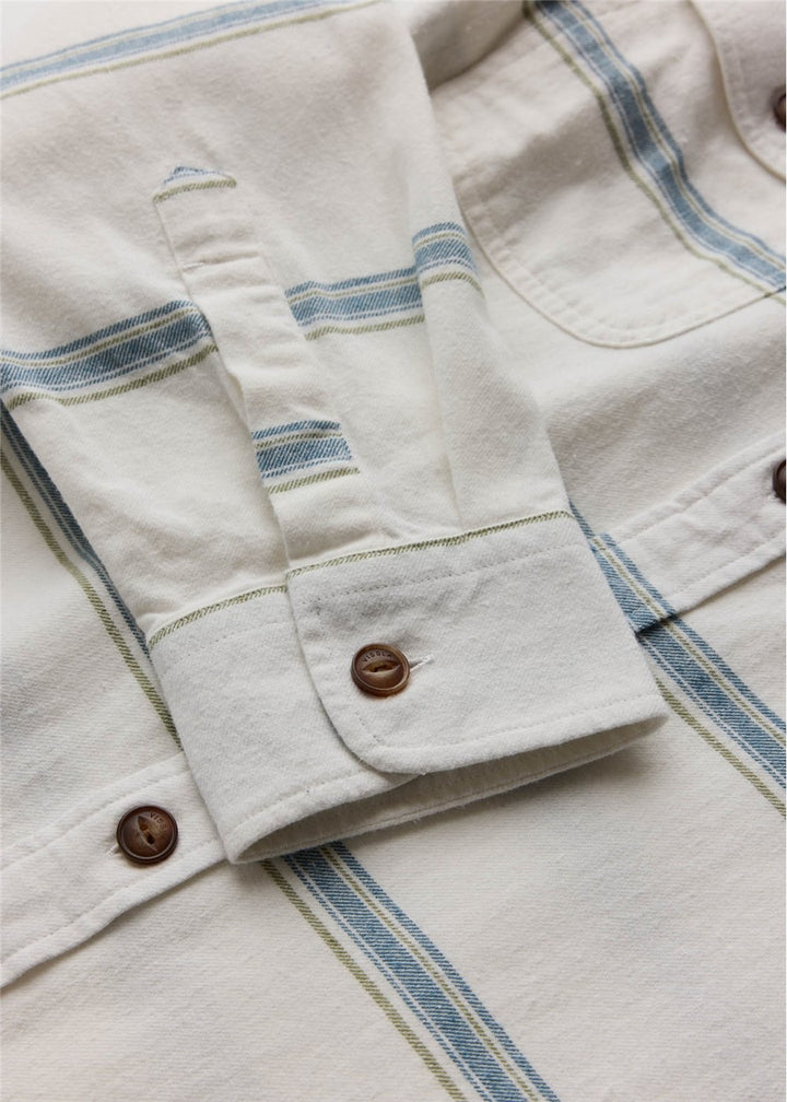 Vissla Central Coast Eco LS Flannel in Vintage White, view 3