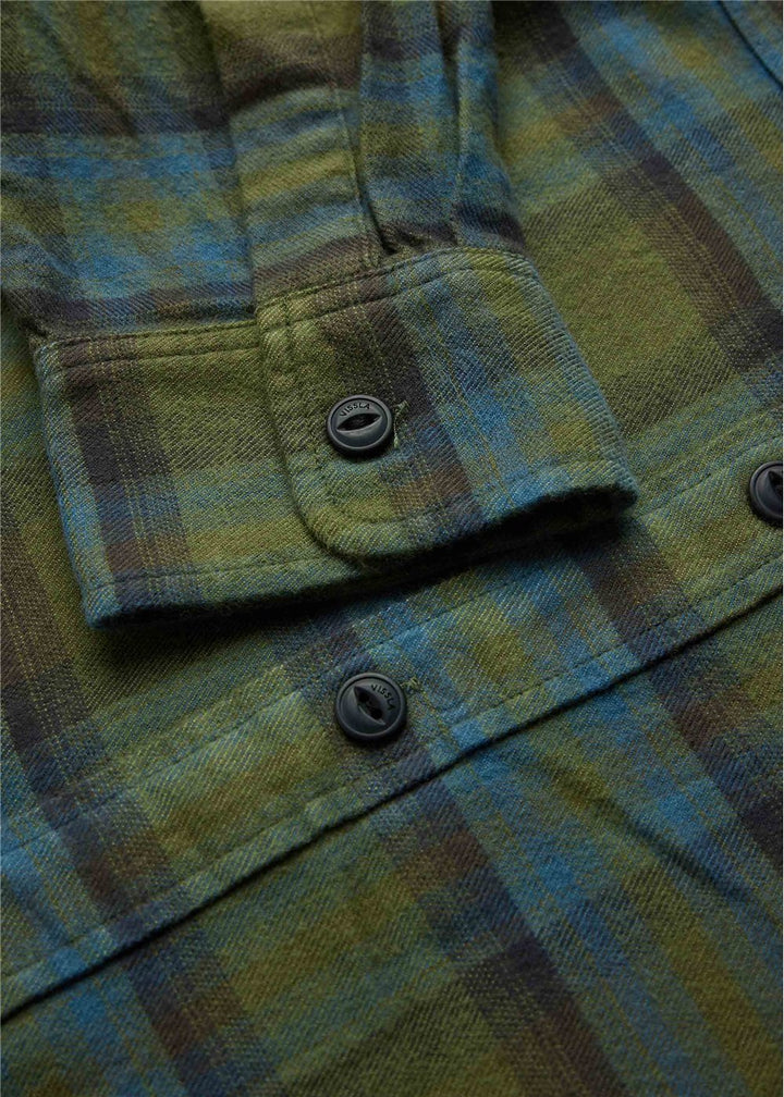 Vissla Coast Lightweight Eco Flannel in Dark Olive, view 2
