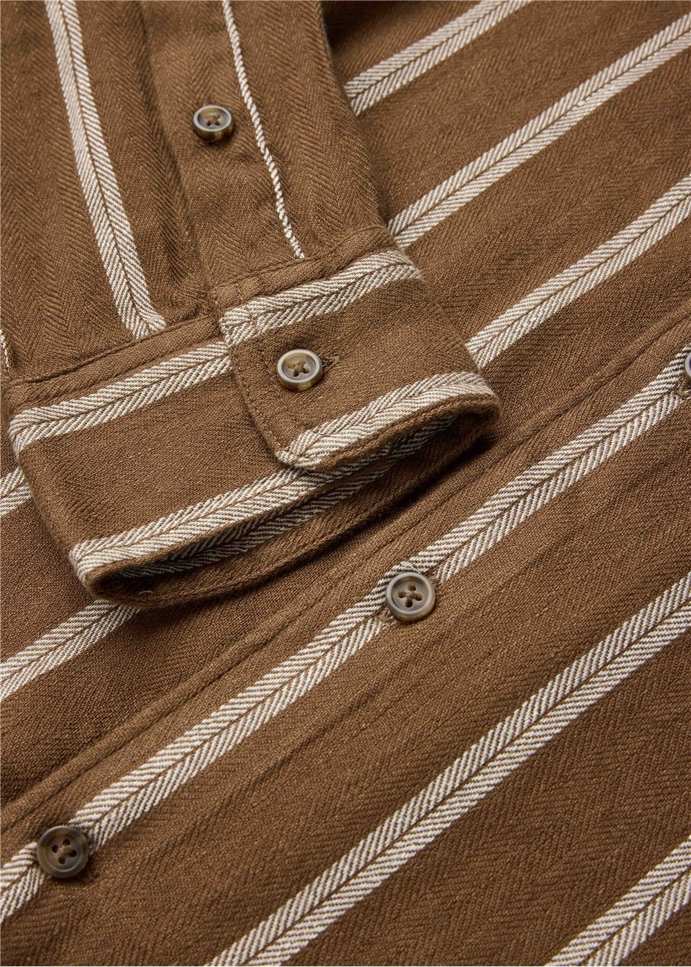 Vissla Distortion Linen LS Shirt in Dark Earth, view 2