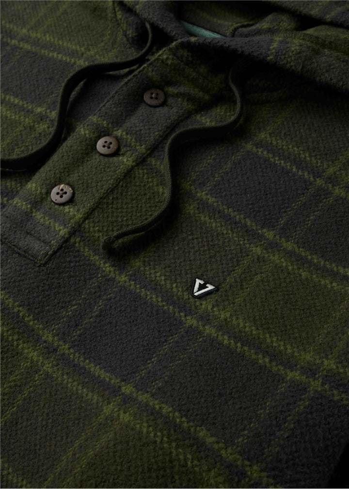 Vissla Descanso Heavy Flannel Popover in Tarp, view 3
