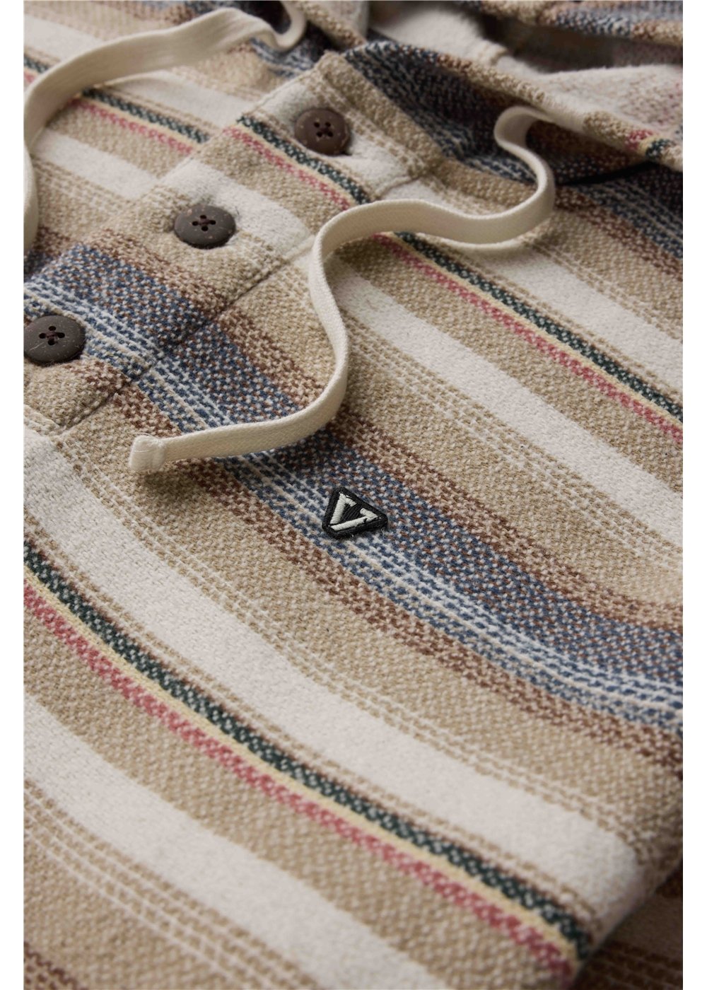 Vissla Descanso Heavy Hooded Popover in Light Khaki, view 3