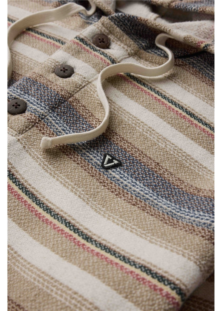 Vissla Descanso Heavy Hooded Popover in Light Khaki, view 3