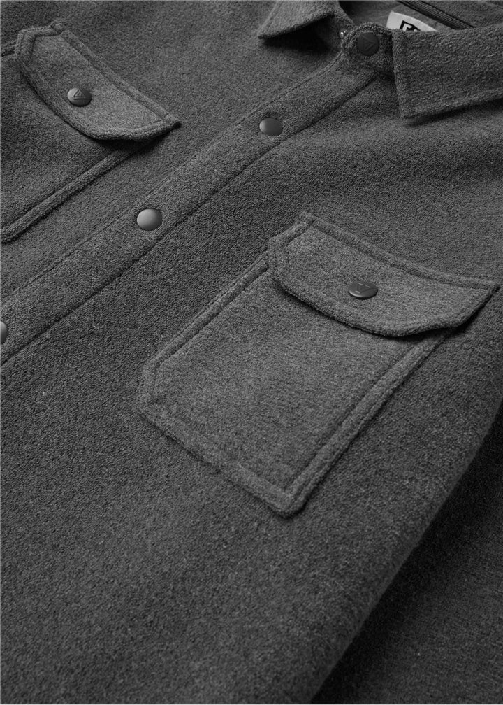 Vissla Looper Terry Eco Overshirt in Dark Grey, view 2