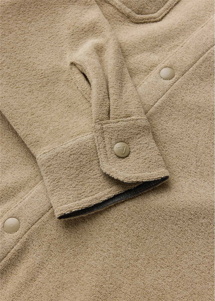 Vissla Looper Terry Eco LS Shirt in Light Khaki, view 3