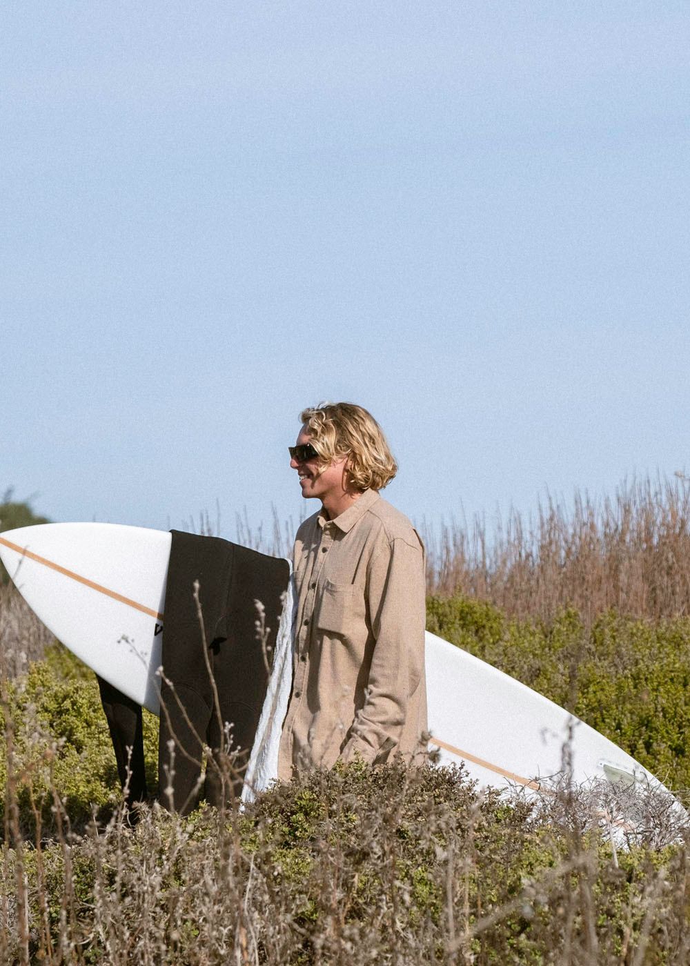 Vissla Shaper Eco LS Flannel in Dark Sand, view 2