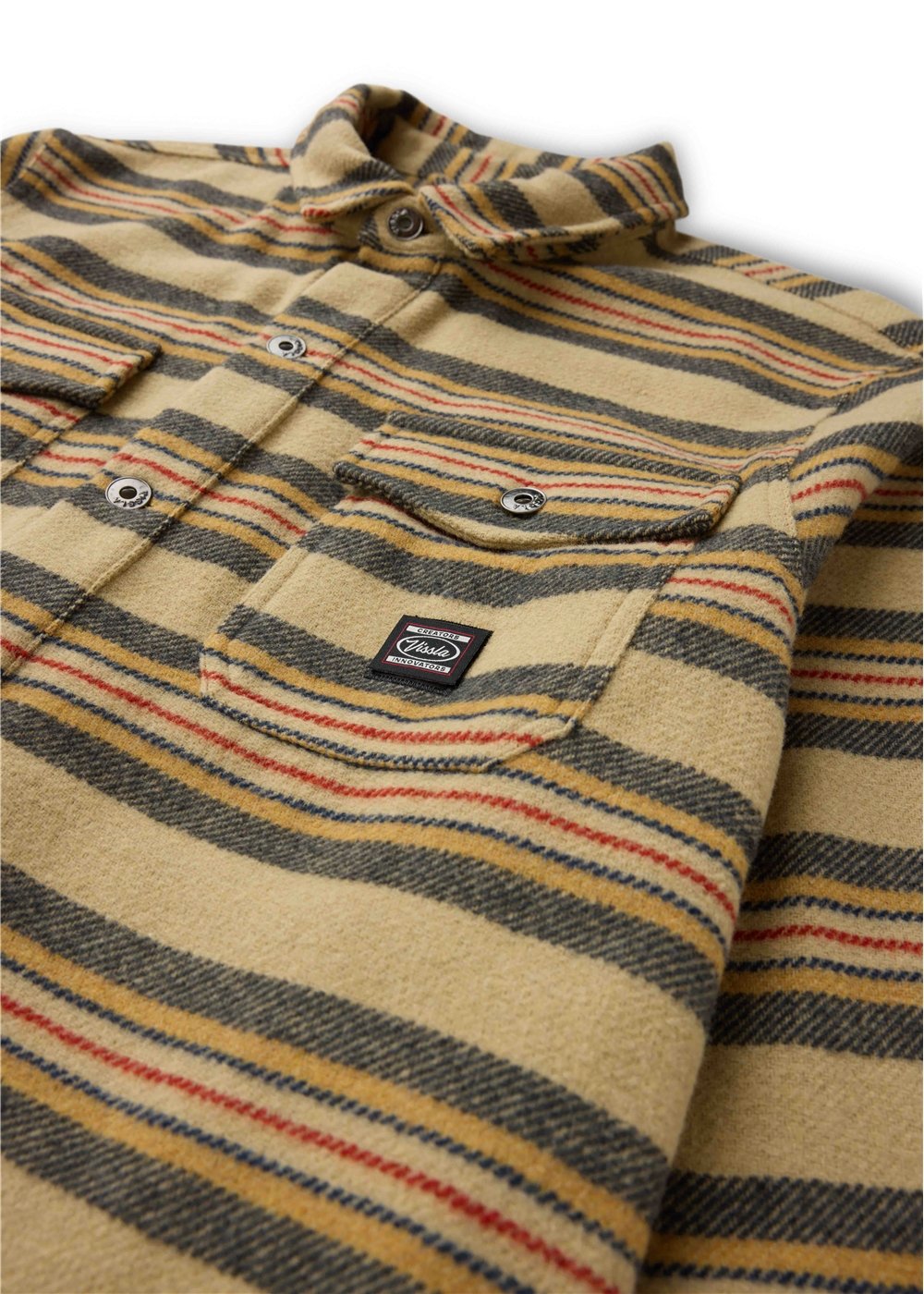 Vissla Westcoast Heavy Weight Overshirt in Light Khaki, view 3