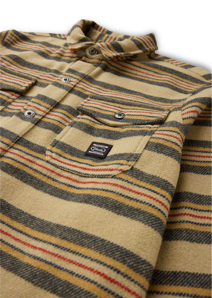 Vissla Westcoast Heavy Weight Overshirt in Light Khaki, view 3