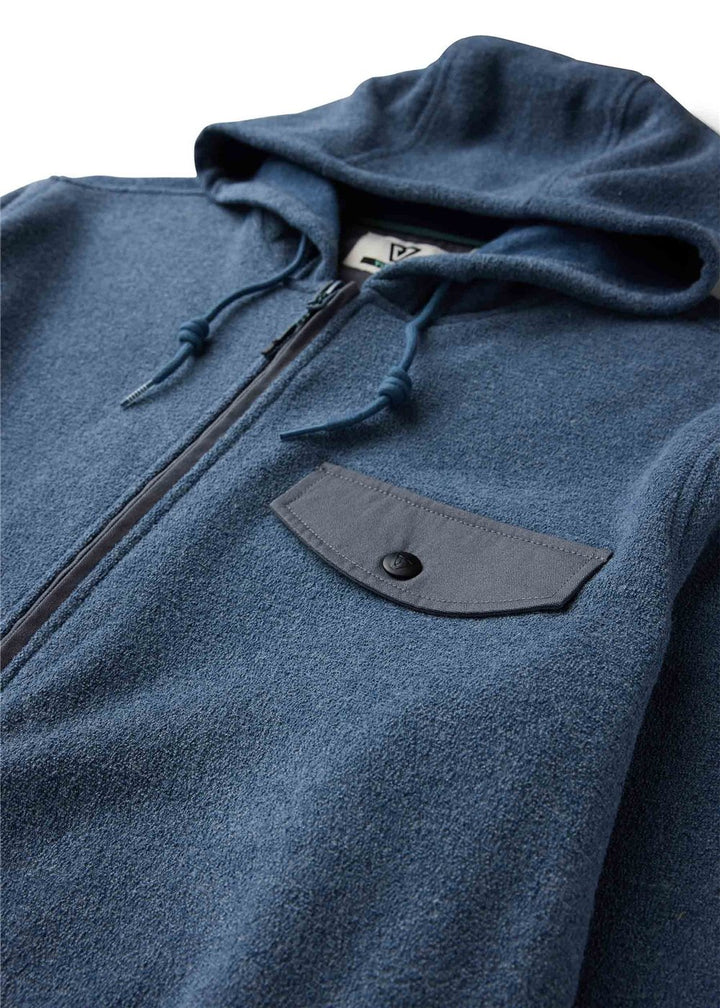 Vissla Looper Eco Zip Hoodie in Dark Denim, view 3