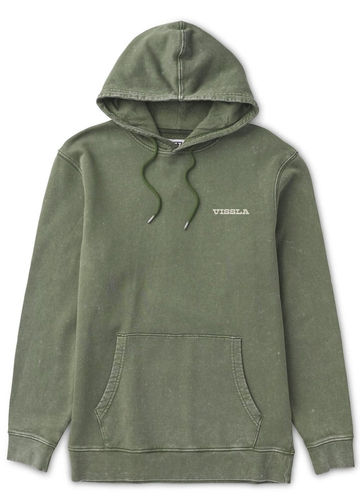 Vissla Washout Eco Pullover Hoodie in Army, view 2