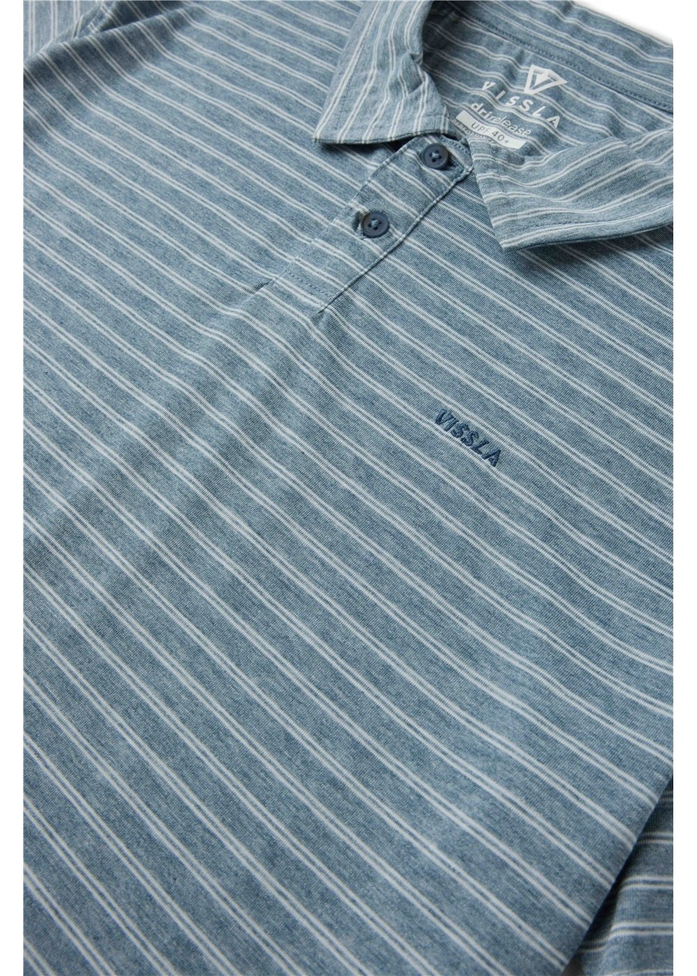 Vissla Bogey Man Eco Drirelease SS Polo in Dark Denim, view 2