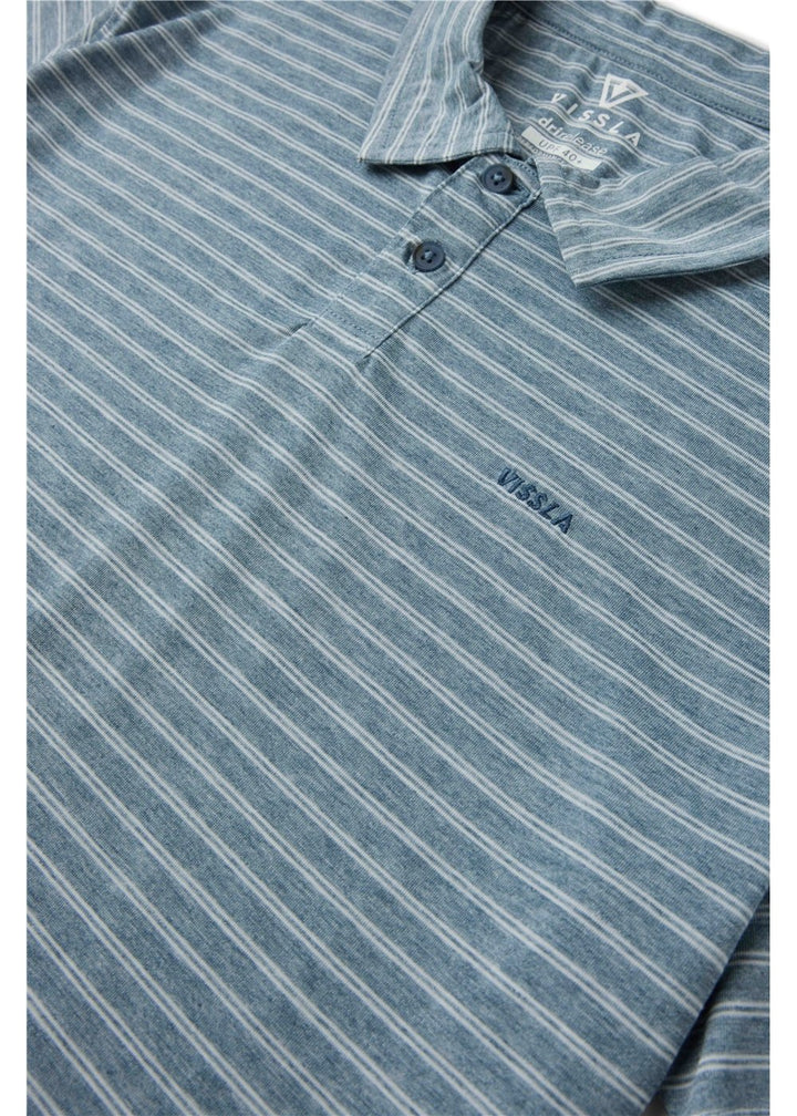 Vissla Bogey Man Eco Drirelease SS Polo in Dark Denim, view 2