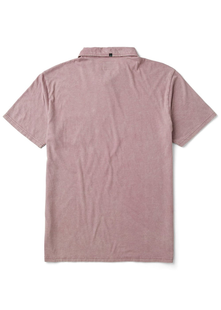 Vissla Solid Sets Cosmic Wash Polo Tee in Plum, view 3