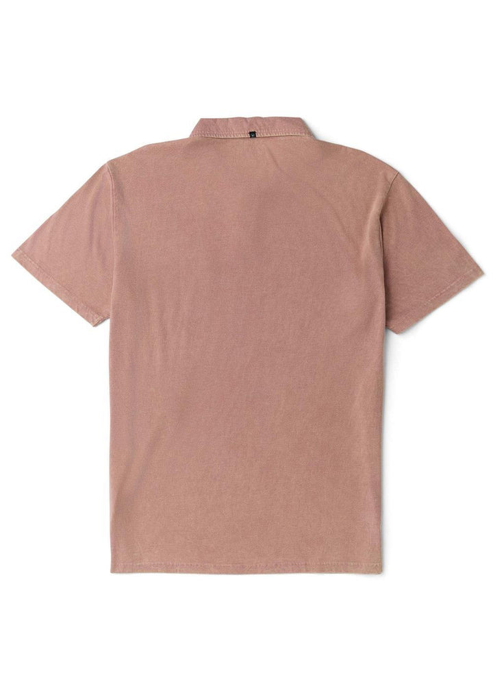 Vissla Solid Sets Cosmic Wash Polo Tee in Rose, view 3