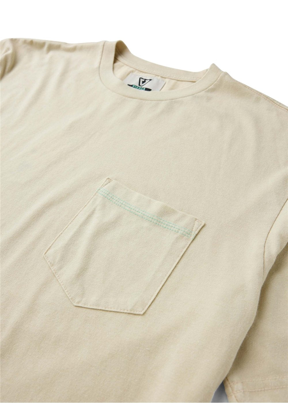 Vissla Solid Sets Cosmic Wash SS Pocket Tee in Dune, view 4