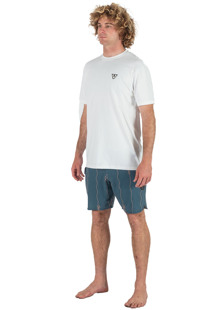 Vissla Twisted Eco SS Sun Shirt in White, view 6