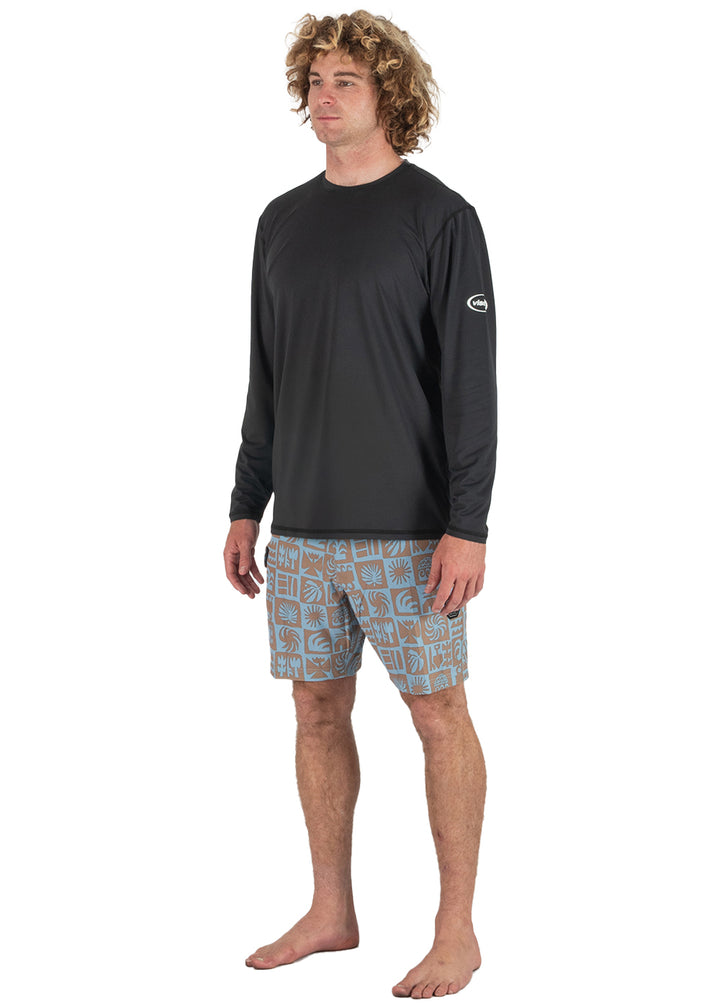 Vissla Pro Comp LS Sun Shirt in Black, view 6