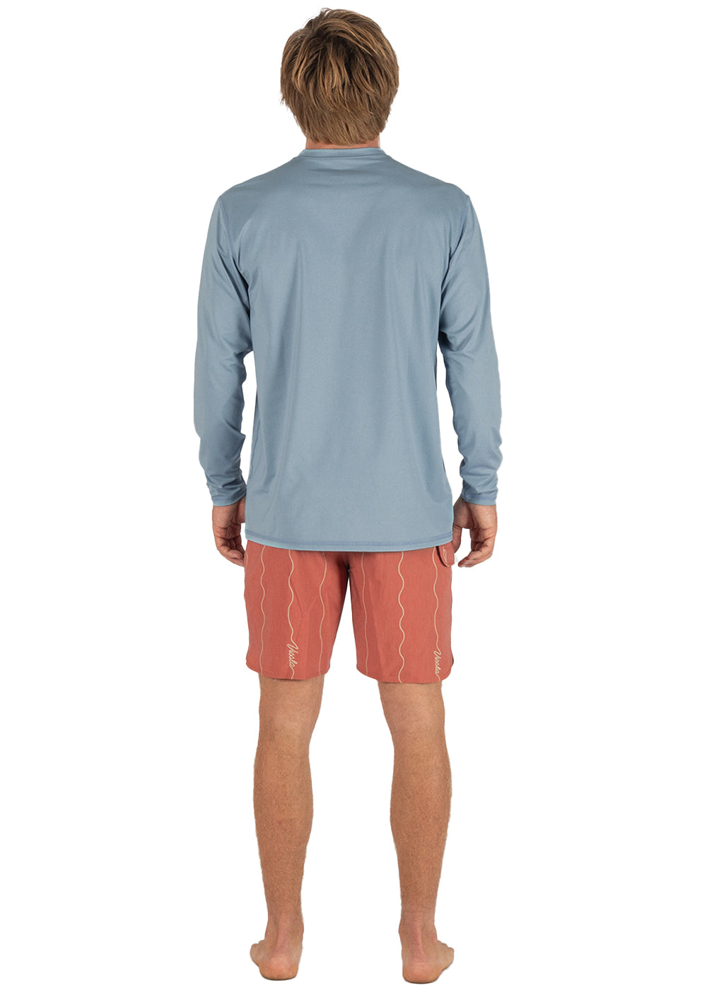Vissla Pro Comp LS Sun Shirt in Faded Denim, view 2