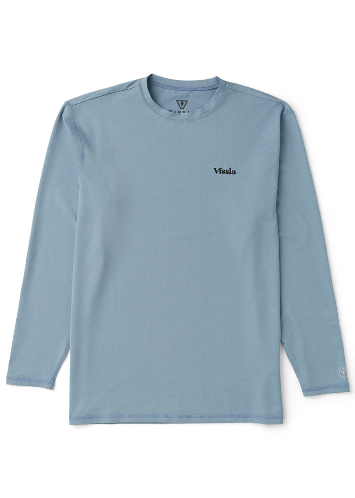 Vissla Pro Comp LS Sun Shirt in Faded Denim, view 5