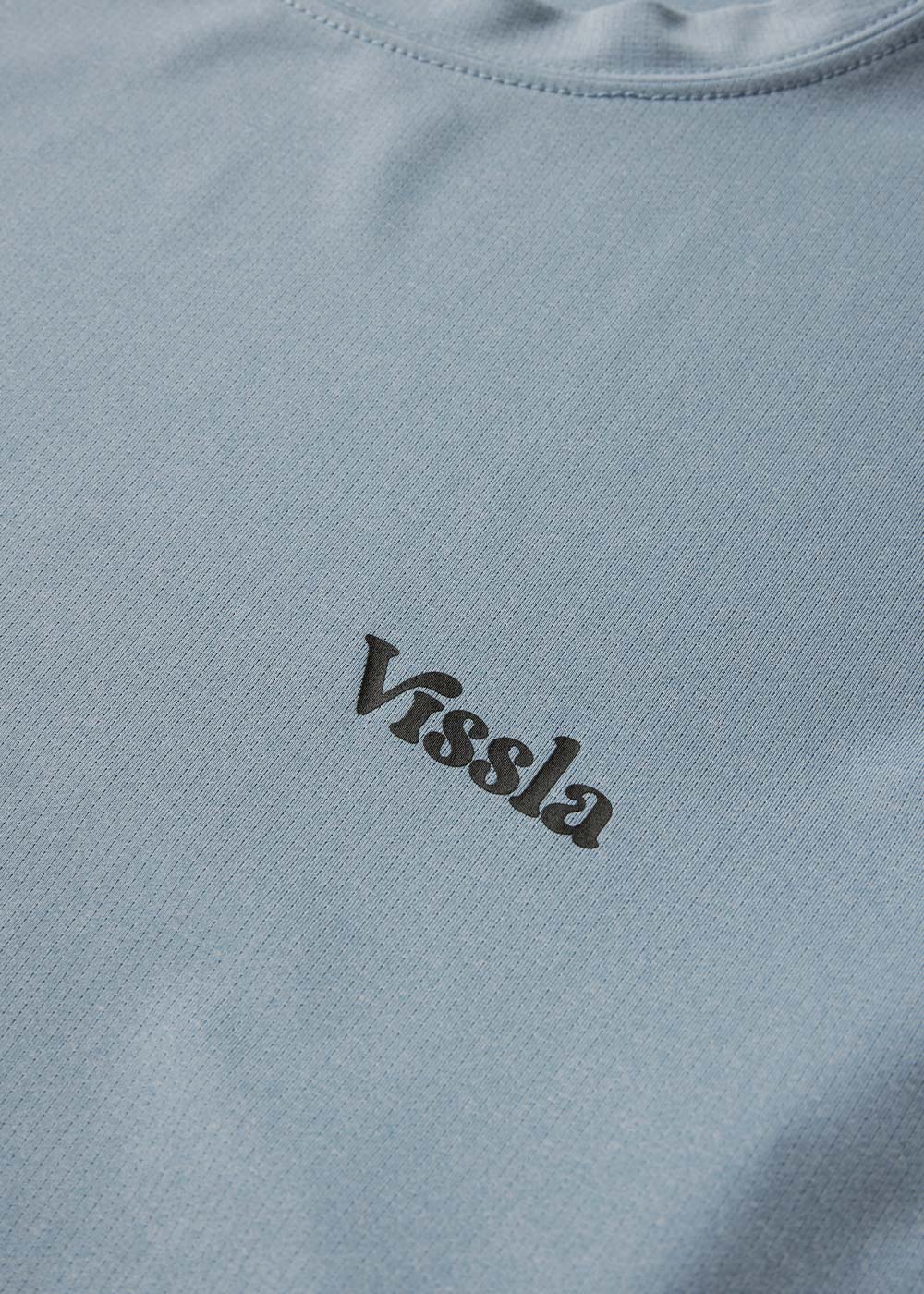 Vissla Pro Comp LS Sun Shirt in Faded Denim, view 7