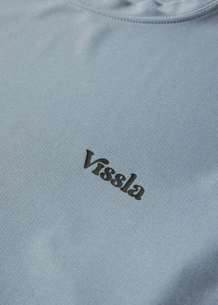 Vissla Pro Comp LS Sun Shirt in Faded Denim, view 7