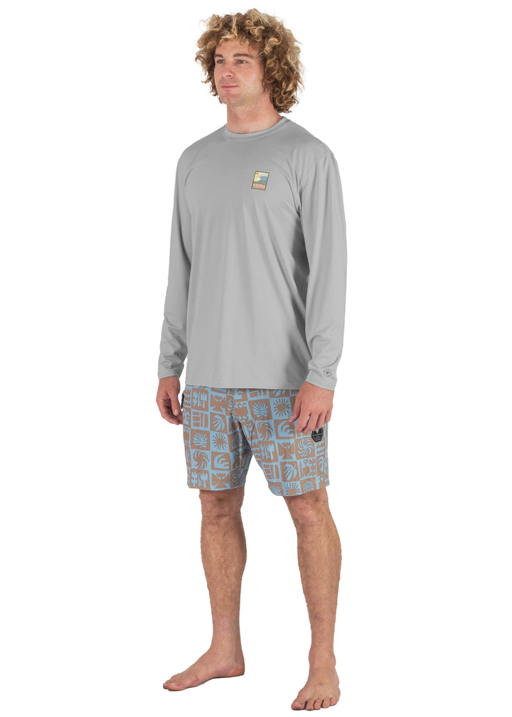 Vissla Pro Comp LS Sun Shirt in Storm Grey, view 7