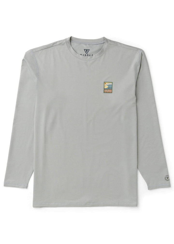 Vissla Pro Comp LS Sun Shirt in Storm Grey, view 4