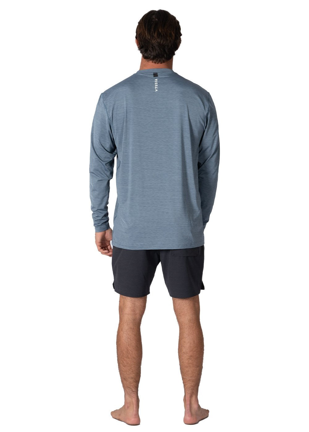 Vissla Twisted Eco LS Sun Shirt in Slate Heather, view 3