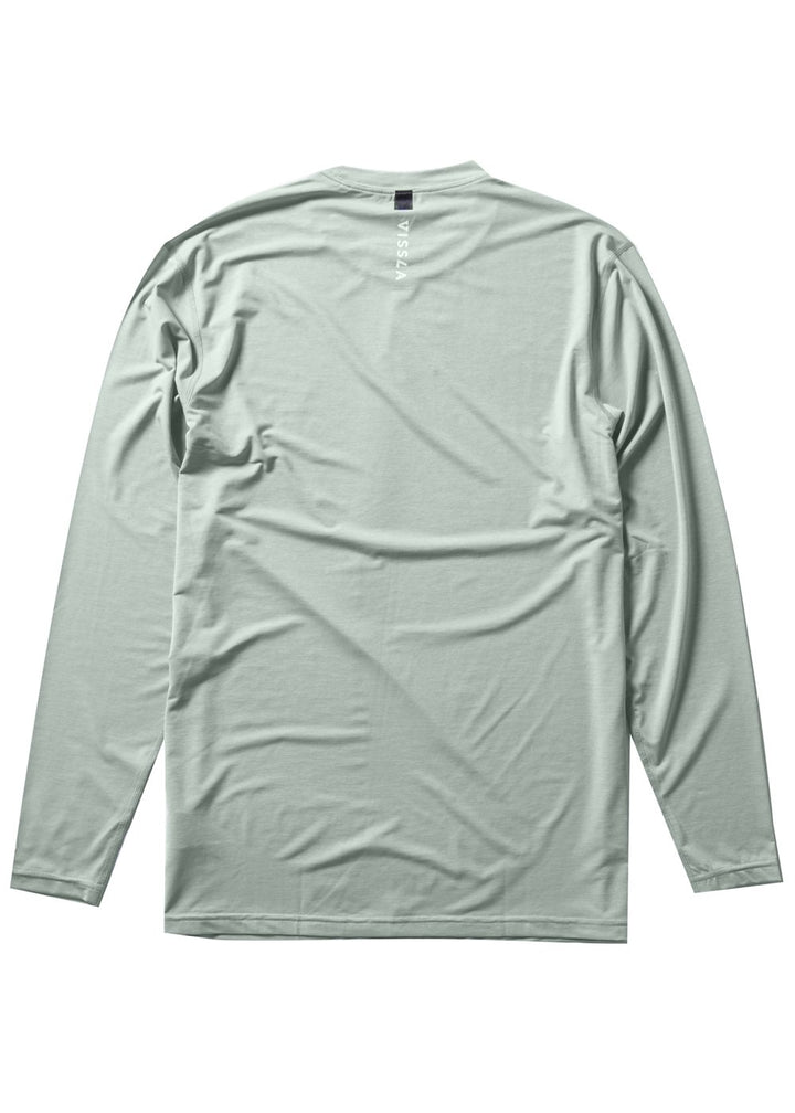 Vissla Twisted Eco LS Sun Shirt in Sea Green Heather, view 4