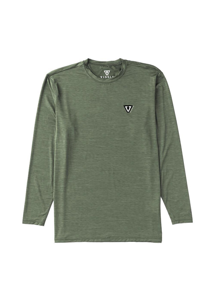 Vissla Twisted Eco LS Sun Shirt in Army Heather, view 2