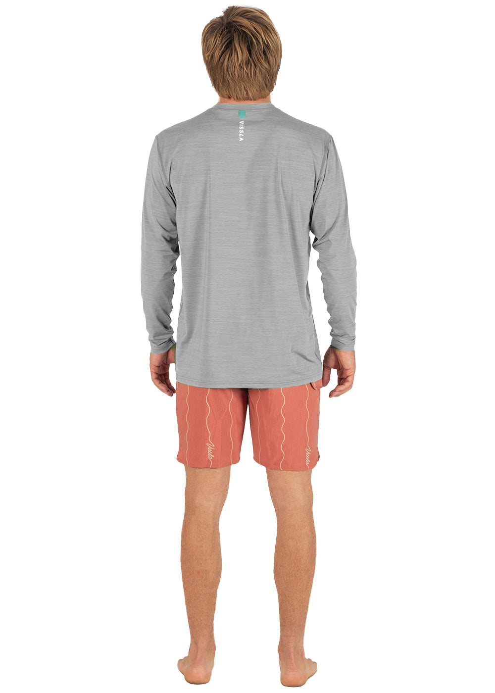 Vissla Twisted Eco LS Sun Shirt in Grey Heather, view 2