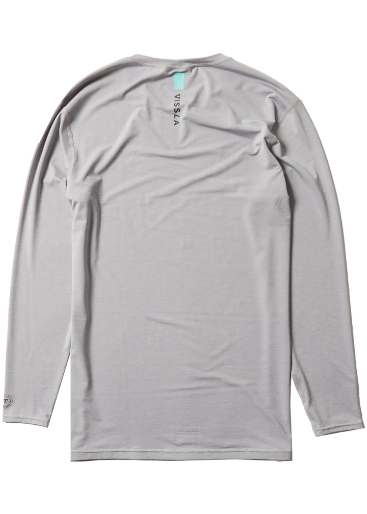 Vissla Twisted Eco LS Sun Shirt in Grey Heather, view 4