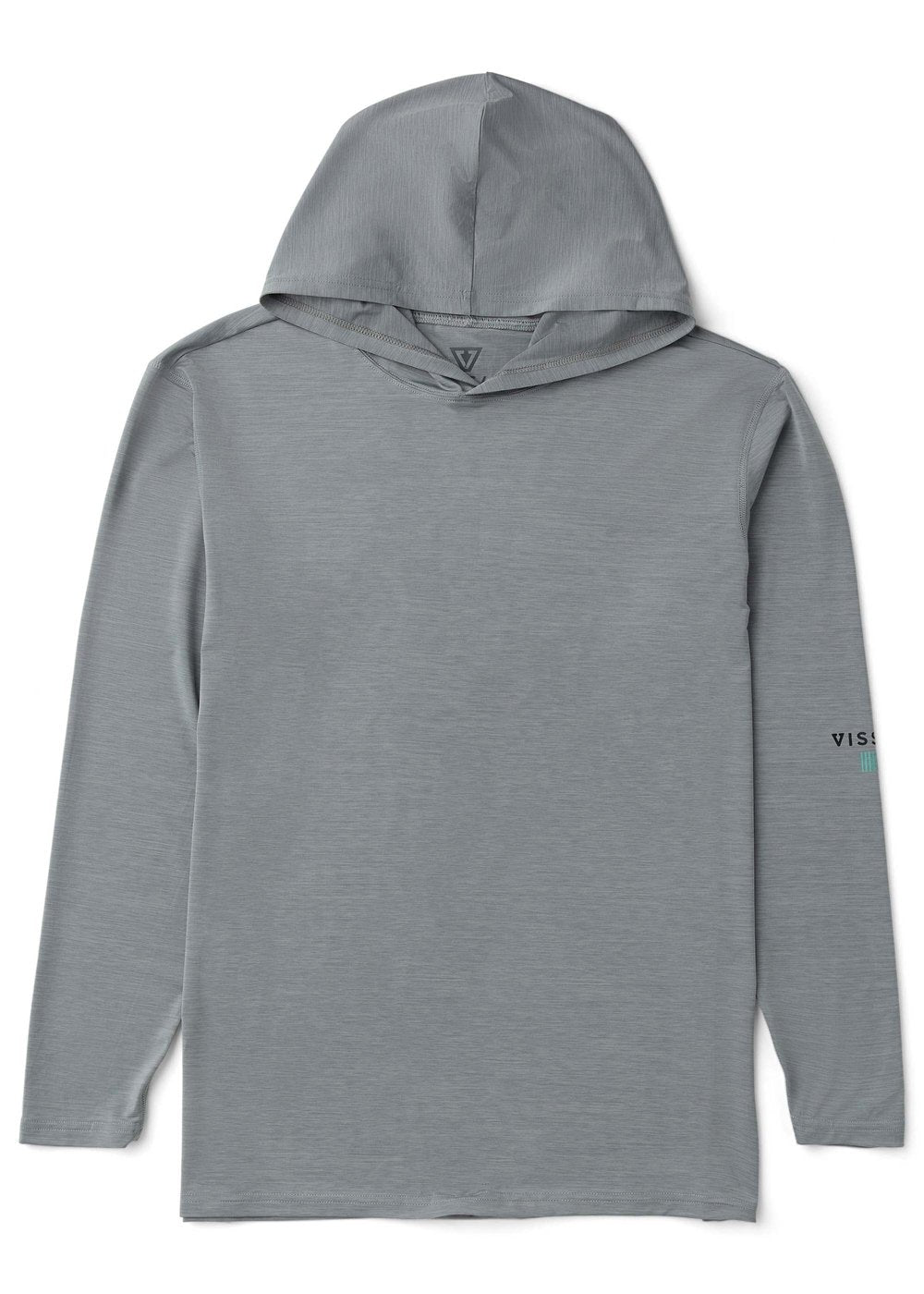Vissla Twisted Eco Hooded LS Sun Shirt in Grey Heather, view 2