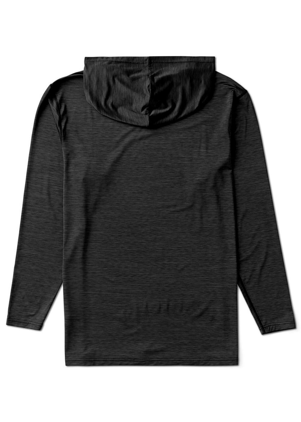 Vissla Twisted Eco Hooded LS Sun Shirt in Black Heather, view 3