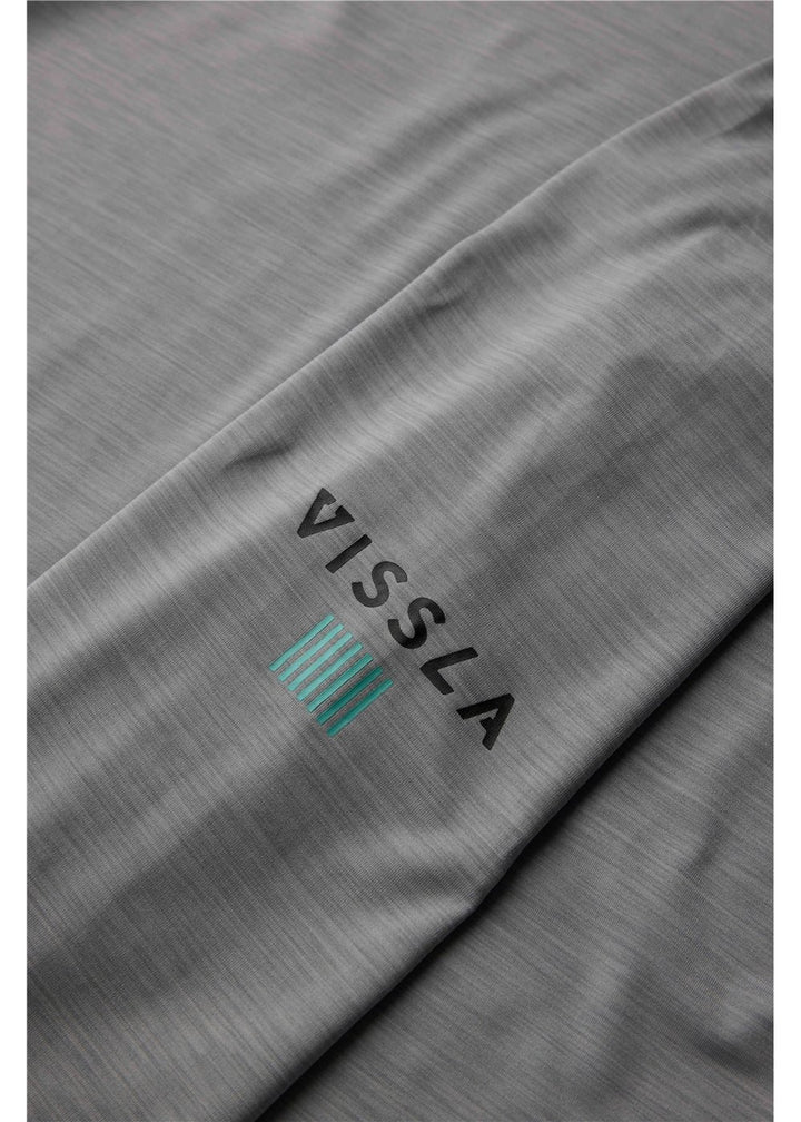 Vissla Twisted Eco Hooded LS Sun Shirt in Grey Heather, view 4