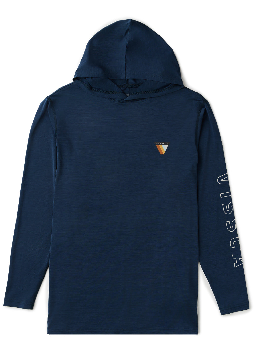 Vissla Twisted Eco Hooded LS Sun Shirt in Dark Navy Heather, view 2