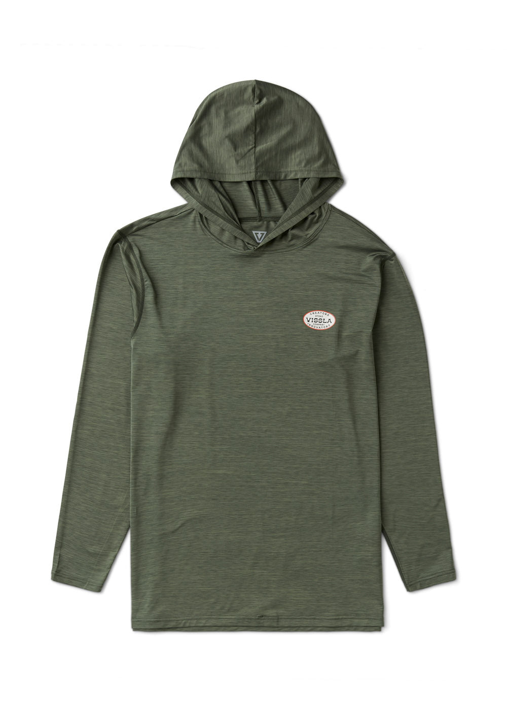 Vissla Twisted Eco Hooded LS Sun Shirt in Military Heather, view 5