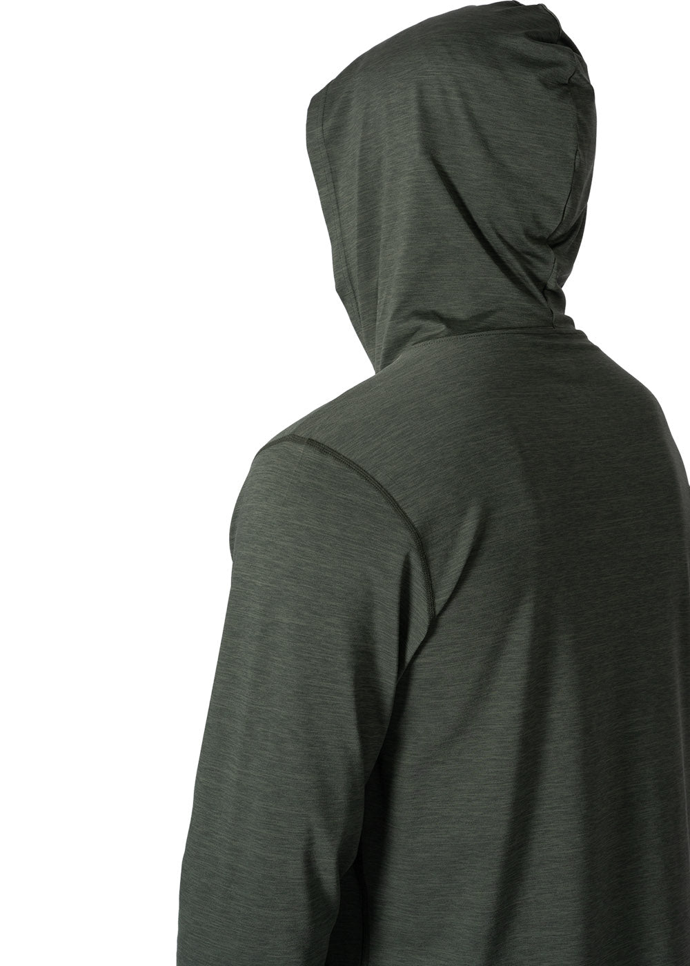 Vissla Twisted Eco Hooded LS Sun Shirt in Military Heather, view 3