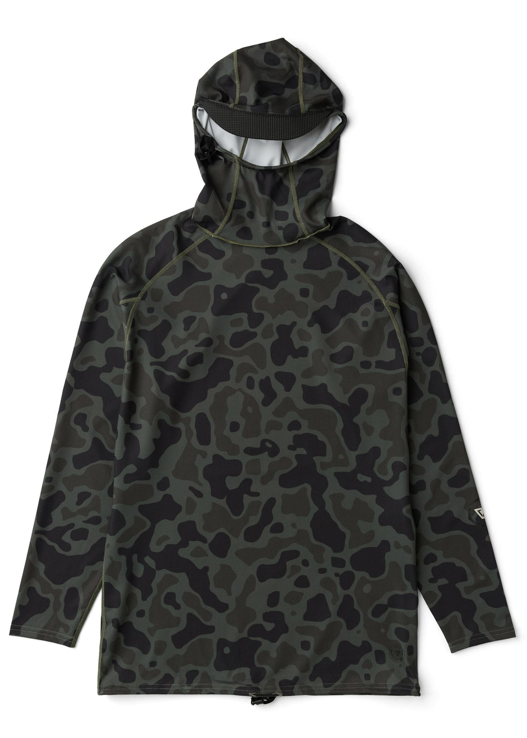 Vissla Warm Seas Eco Hooded LS Rash Guard in Camo, view 6