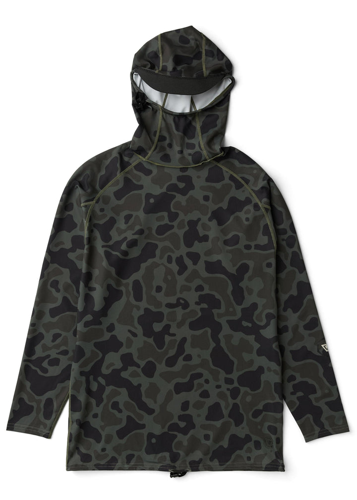 Vissla Warm Seas Eco Hooded LS Rash Guard in Camo, view 6
