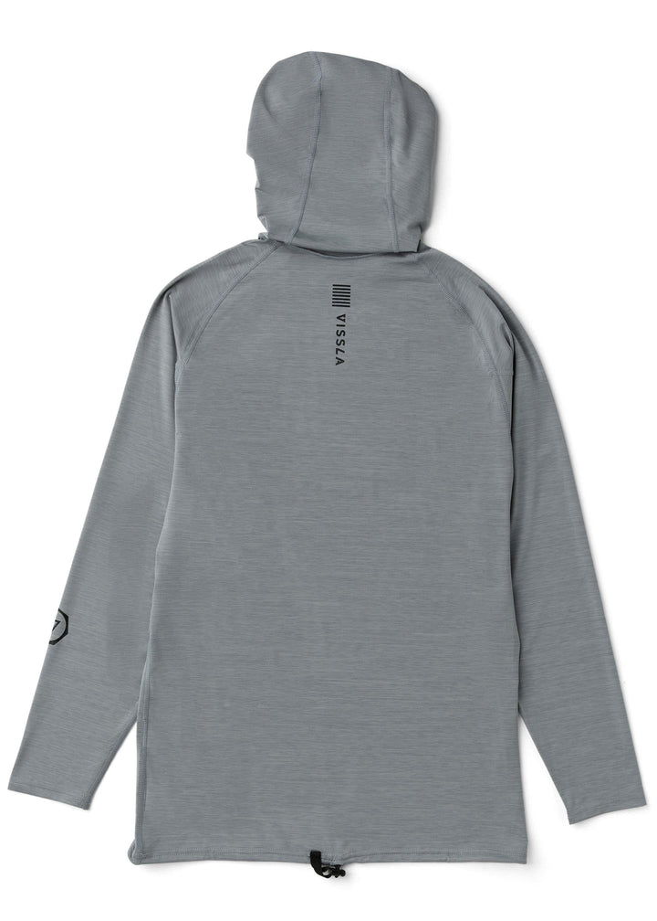 Vissla Warm Seas Eco Hooded LS Rash Guard in Grey Heather, view 6