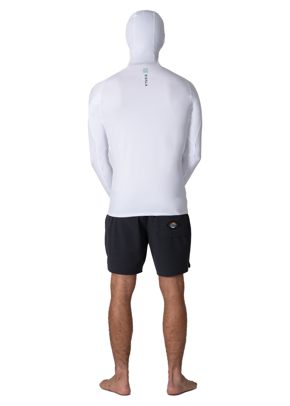 Vissla Warm Seas Eco Hooded LS Rash Guard in White, view 2