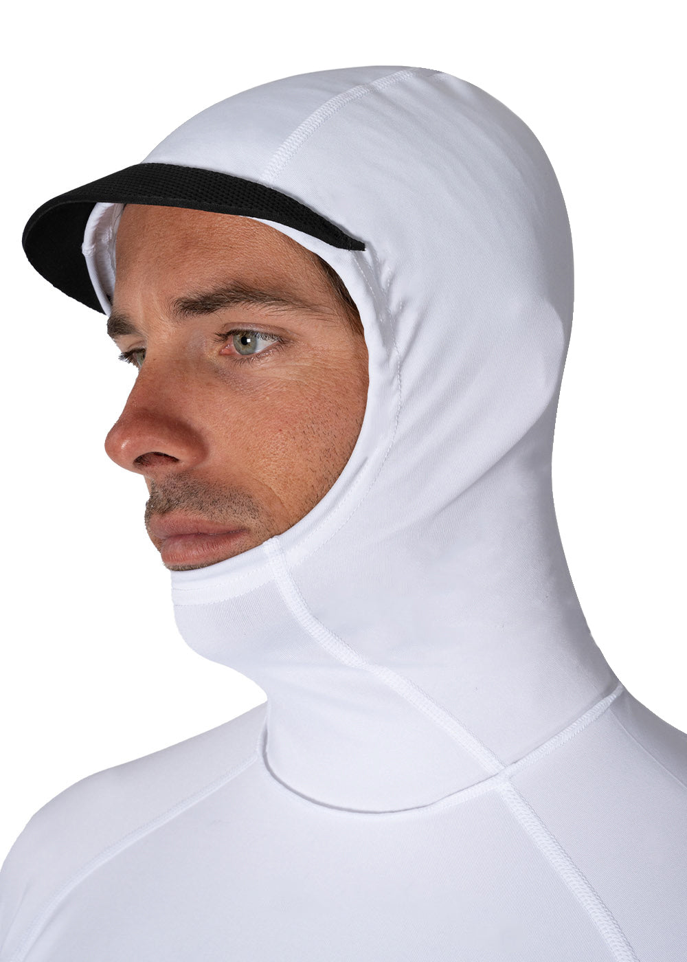 Vissla Warm Seas Eco Hooded LS Rash Guard in White, view 5