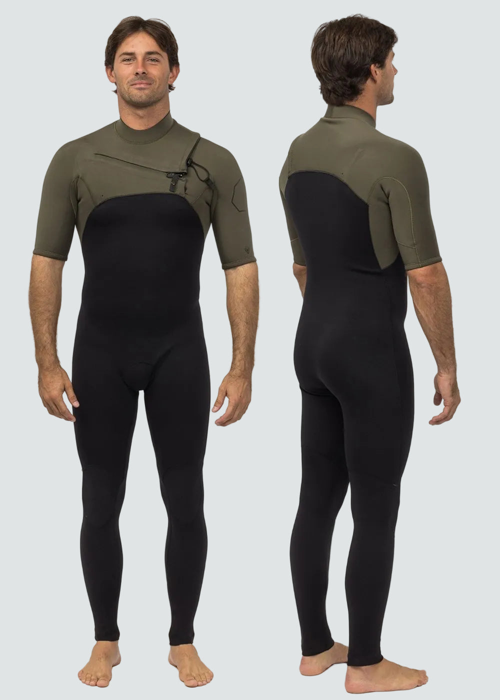 Vissla High Seas II 2-2 Short Sleeve Full Wetsuit in Army, view 4