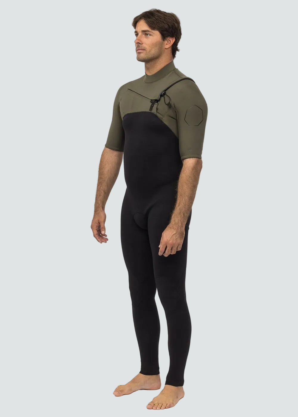 Vissla High Seas II 2-2 Short Sleeve Full Wetsuit in Army, view 3