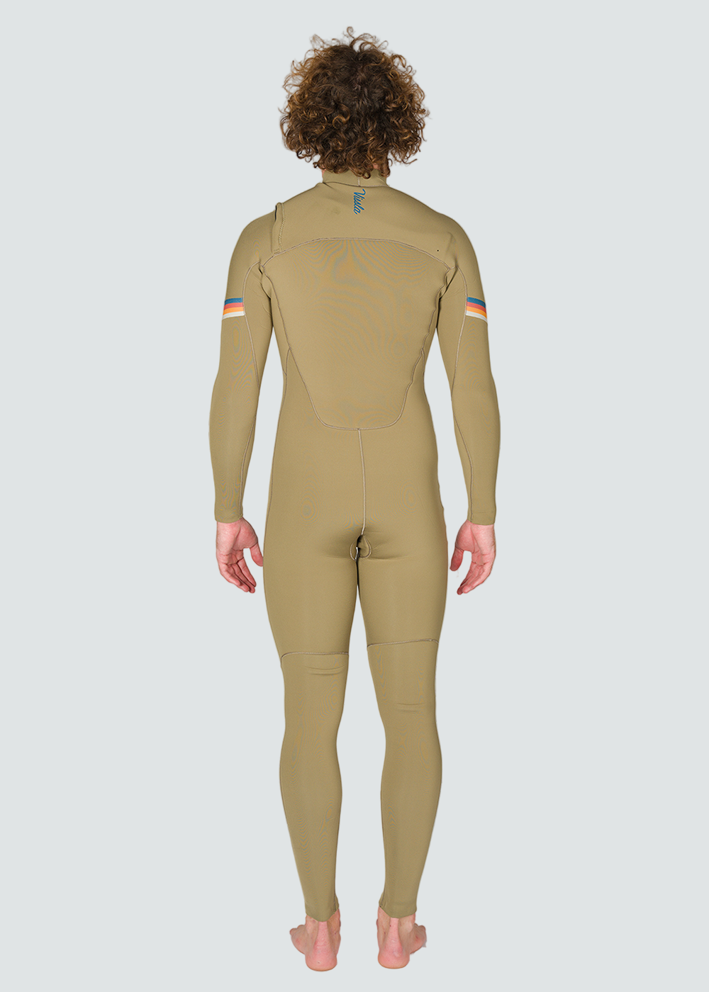 Vissla 7 Seas Raditude 3-2 Full Chest Zip Wetsuit in Dark Khaki, view 2