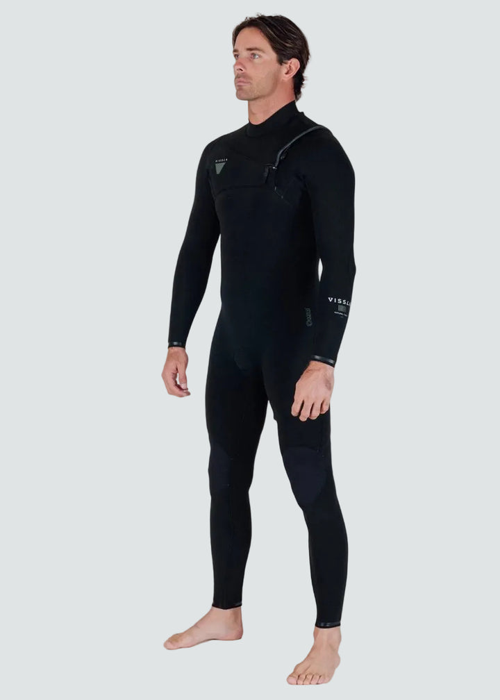 Vissla Natural Seas 3-2 Full Chest Zip Wetsuit in Black, view 2